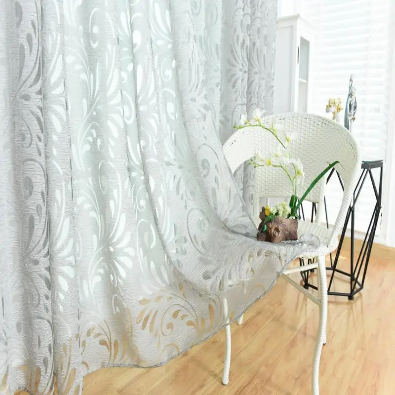 Современная мода Pteris пузыри цветы срезанные окна Скрининг Шторы для домашнего