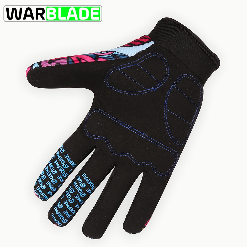 WarBLade Adjustable Durable Screen Cycling Gloves Men Women Sports Full Finger Anti Slip Bike Shockproof Colorful | Спорт и