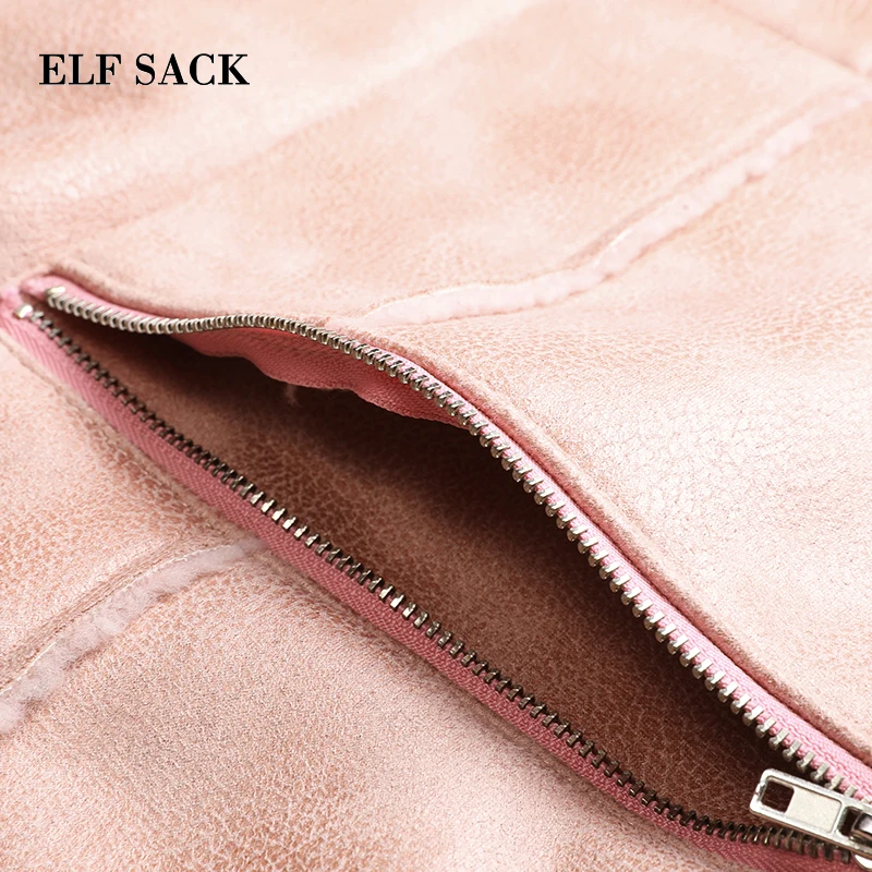 ELFSACK зимняя одежда новые женские куртки полный отложной воротник искусственный
