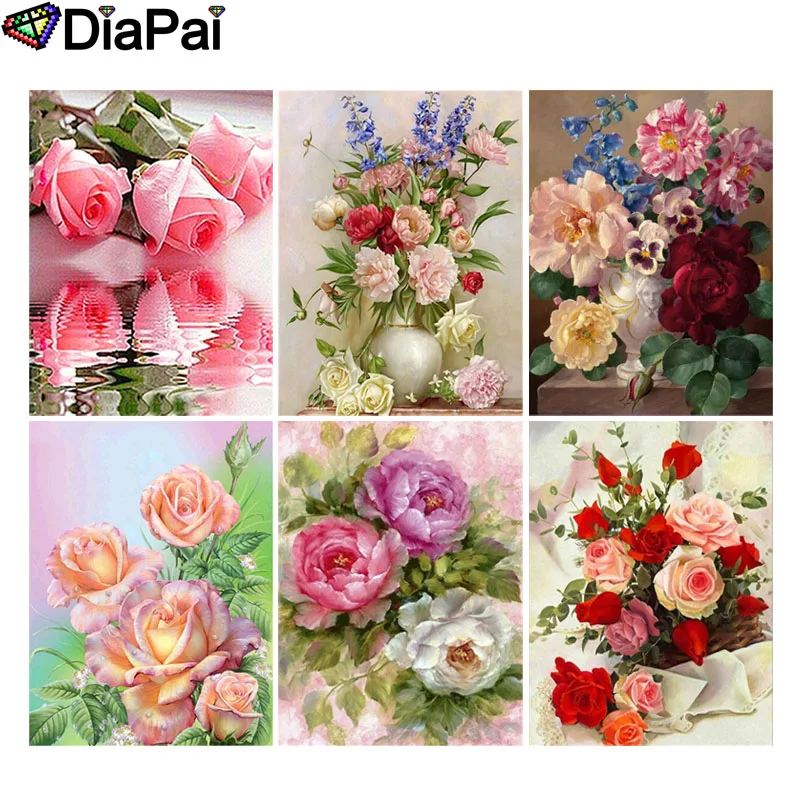 

DIAPAI 5D DIY Diamond Painting 100% Full Square/Round Drill "Flower landscape" 3D Embroidery Cross Stitch Home Decor