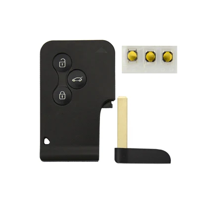 Card with Switch Смарт-карта OkeyTech для Renault Clio Logan Megane 2 3 Koleos Scenic чехол для карт черный Автомобильный Брелок корпус с батареей 3 переключателя - Количество кнопок: Card with Switch