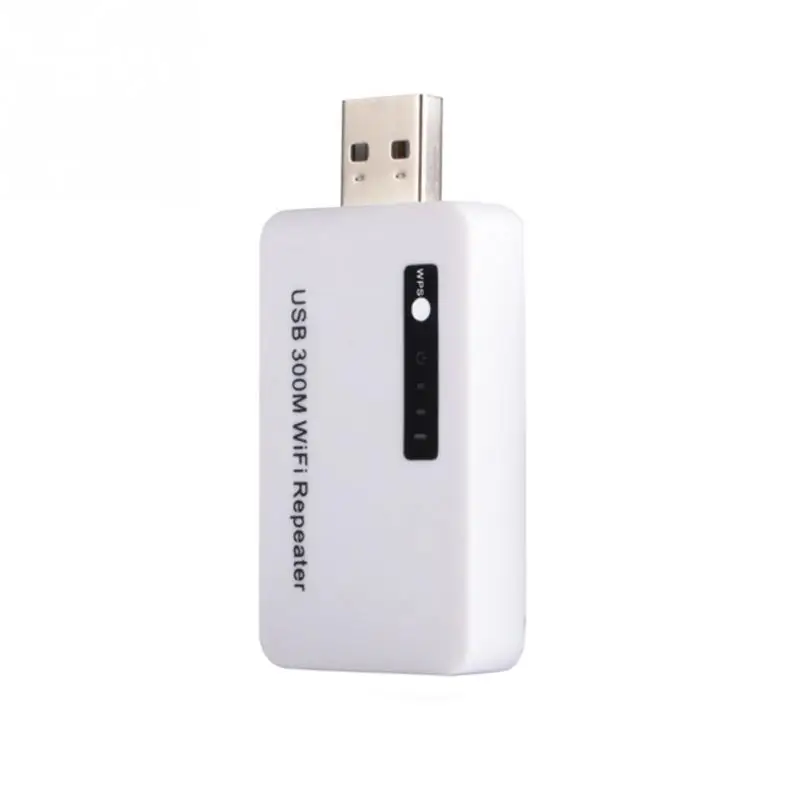 Высокое качество 300 м беспроводной USB WiFi повторитель Мини Сетевой расширитель сетевой маршрутизатор Диапазон сигнала расширенный усилитель через WPS - Цвет: White
