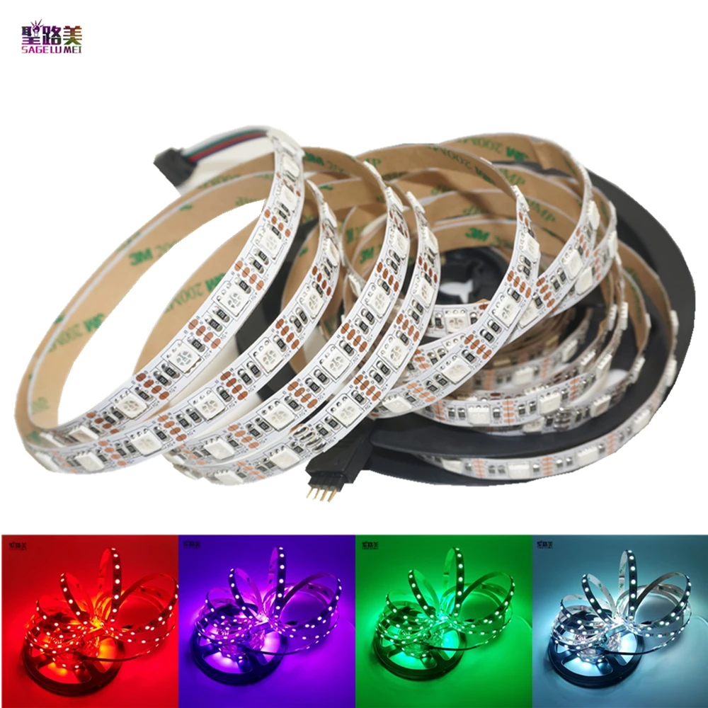 5 м/лот DC5V RGB/белая гибкая светодиодная лента светильник 5050 SMD лента клейкая лента ТВ фоновый светильник ing IP20/IP65 водонепроницаемый