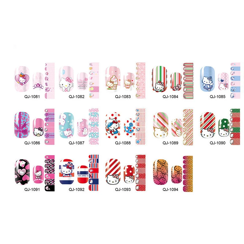 100 шт. наклейки для дизайна ногтей с милыми героями мультфильмов клейкие полное