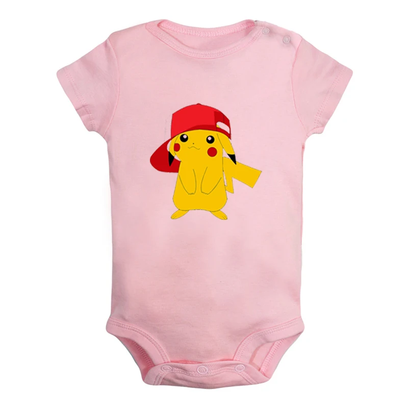 JaBaby243PD Одежда с шапочкой Пикачу и покемонами для новорожденных мальчиков и девочек; Униформа-комбинезон с принтом; боди для младенцев; комплекты одежды из хлопка - Цвет: JaBaby243PD