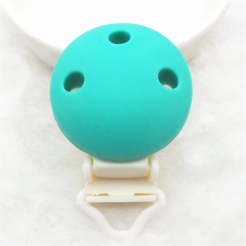 Turquoise Chengkai 50 шт. пластиковая Силиконовая Круглая Прорезыватель зажимы DIY детское кольцо для соски пустышки зубные кольца для детей ювелирные изделия сенсорные игрушки зажимы - Цвет: Turquoise