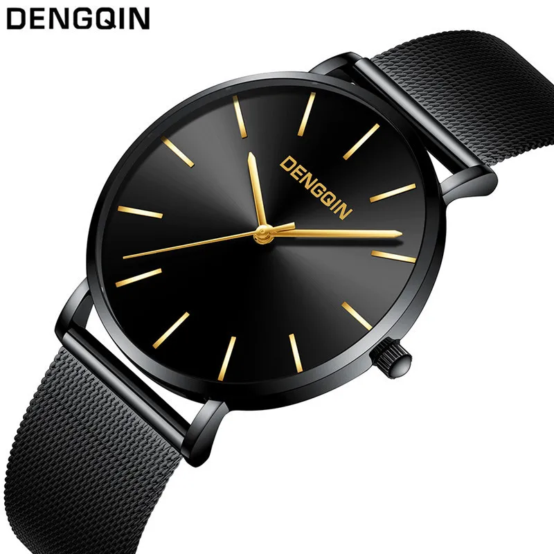 

DISU Men Wrist Watch Luxury Black Dial Stainless Steel Date Analog Sport Quartz Watch watches mens 2020 men wristwatch clock