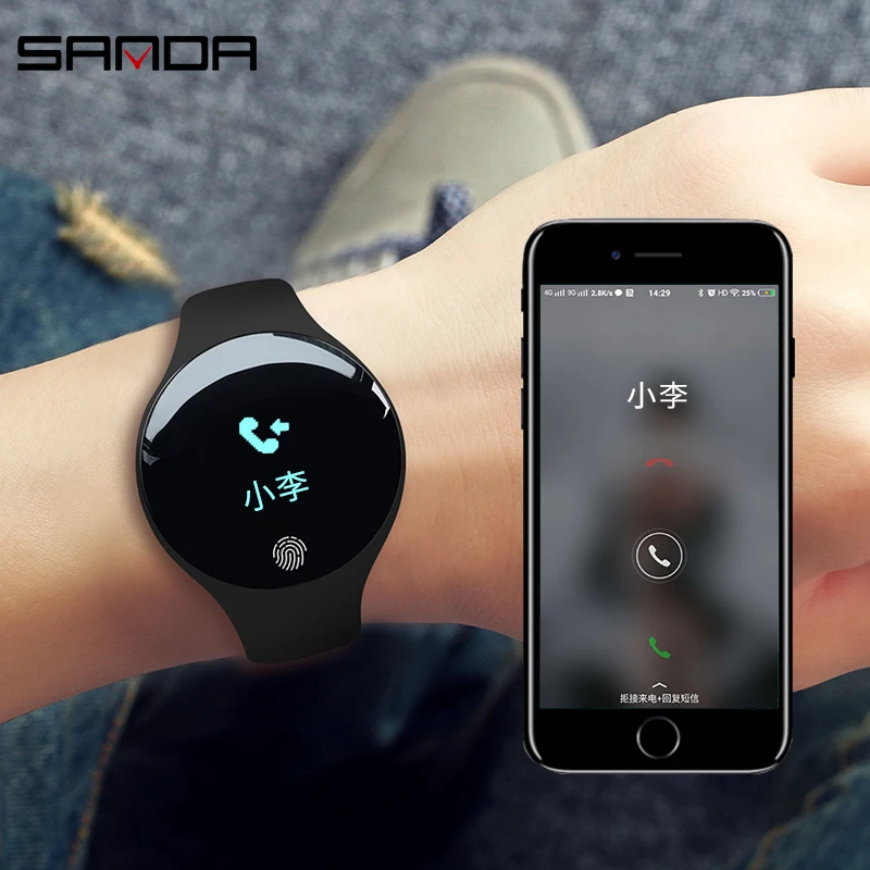 SANDA Bluetooth Smart Watch Men Sport Intelligent Fitness Sleep Tracker Band Remote Camera Digital Round Wristwatch | Наручные часы