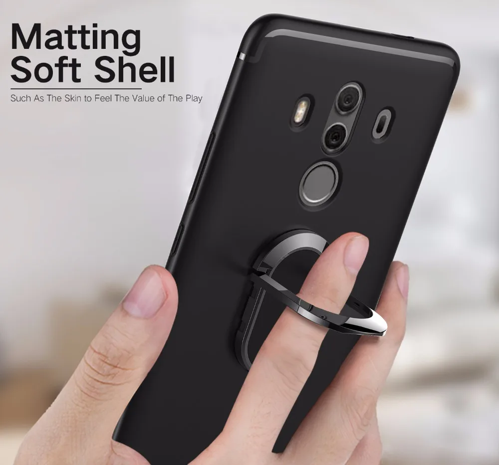 Чехол для huawei mate 10 Pro Для Телефона TPU задняя крышка с кольцом Автомобильный