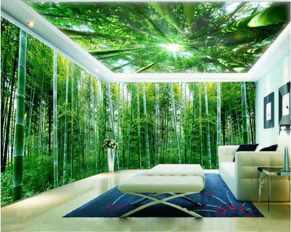

beibehang Fresh fashion seductive papel de parede 3d wallpaper personality bamboo scenery 3D theme space background wall paper