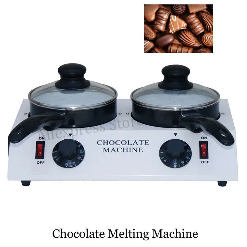

Electric Chocolate Tempering Machine Wax Melting Machine Ceramic Non-Stick Handmade Soap Melter Stove 80W 2 Pots
