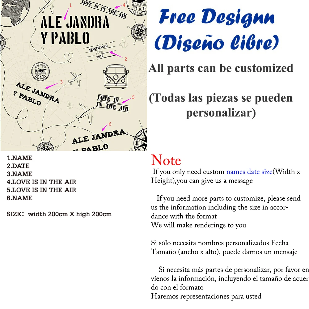 Allenjoy путешествия свадьба фон самолет почтовый знак любовь фотосессия виниловые