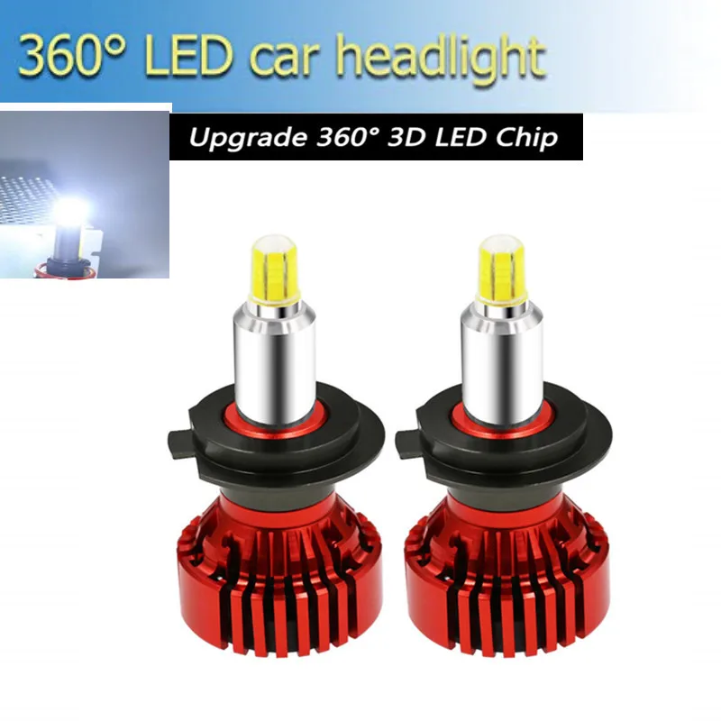 360 градусов угол H7 светодиодные лампы фар CSP чипы 6000K H4 Hi lo LED H11 H8 HB3 HB4 встроенный