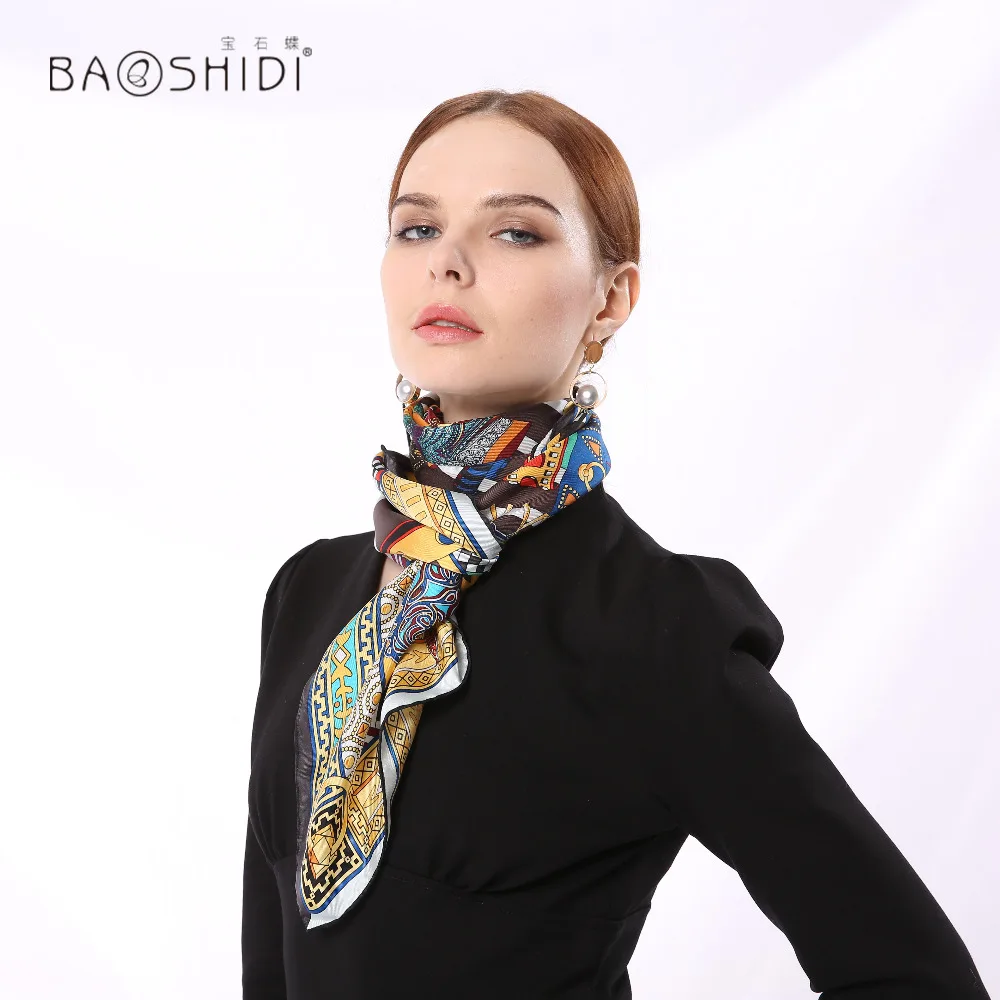 100% шелковый саржевый шарф квадратная шаль бесконечности женские шарфы с