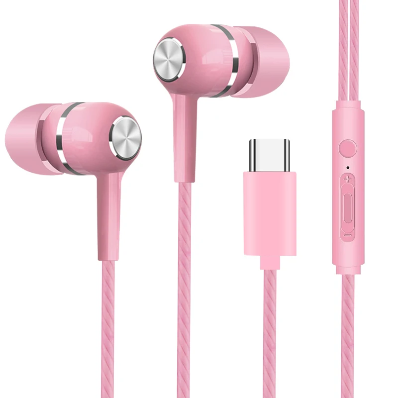 Pink Upgrade VPB интерфейс type-c полностью совместимые модные трендовые Универсальные наушники оптом - Цвет: Pink Upgrade