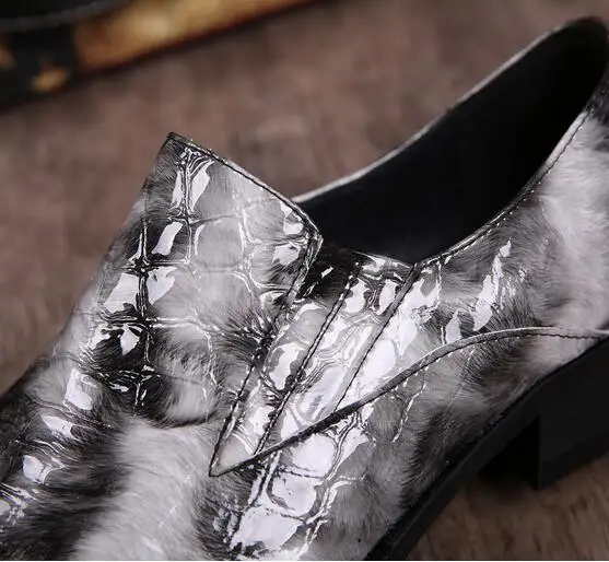 Туфли мужские на плоской подошве под змеиную кожу 6-12 размеров | Обувь