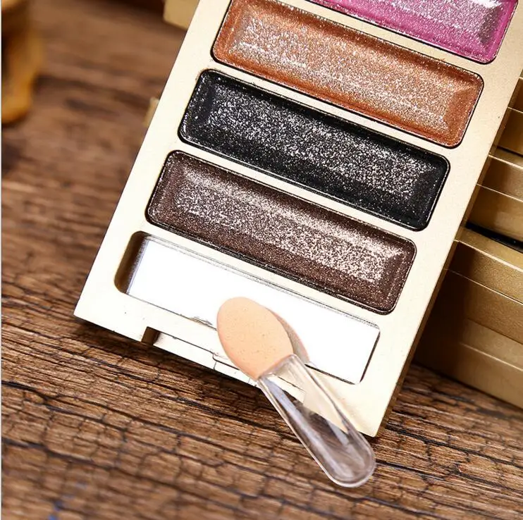 Профессиональный макияж для глаз 5 видов цветов Палитра теней век Золотая