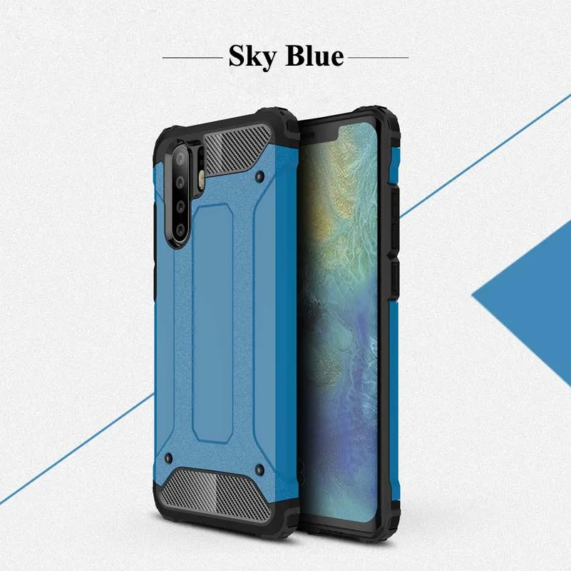Sky Blue Защитный чехол для huawei P30 Pro P20 Lite, Силиконовый противоударный жесткий чехол для huawei P10 P9 P8 Lite, чехол для телефона s - Цвет: Sky Blue