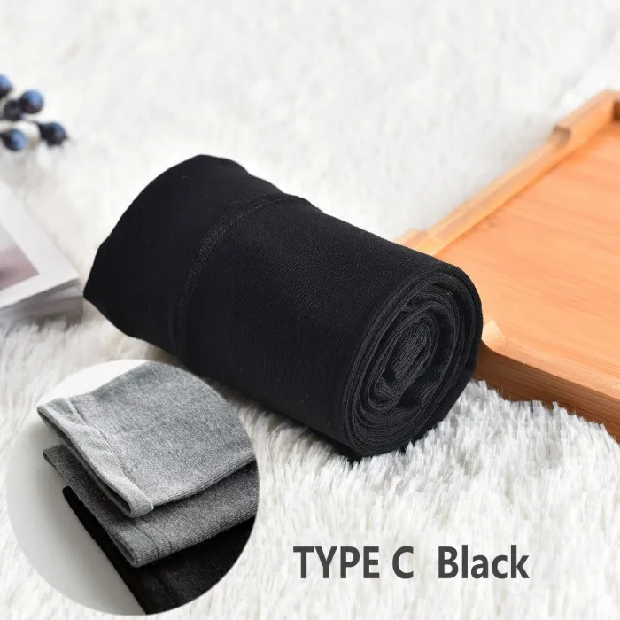 TYPE C black 2 пары женских колготок с вертикальными полосками, компрессионные колготки из чесаного хлопка для увеличения ягодиц, для похудения, средней толщины - Цвет: TYPE C black
