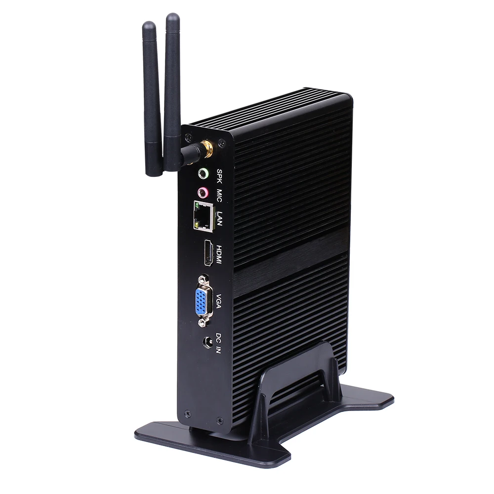 Мини-ПК HUNSN без вентилятора настольный компьютер HTPC Nano Kodi Box BM11 J1800/J1900/N2930 Windows 11/Linux