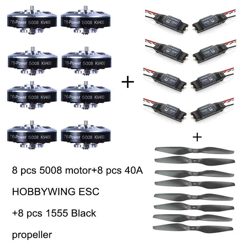 8 шт. 5008 400 кВ бесщеточный двигатель + 40A ESC 1555 Пропеллер для RC самолета|400kv brushless