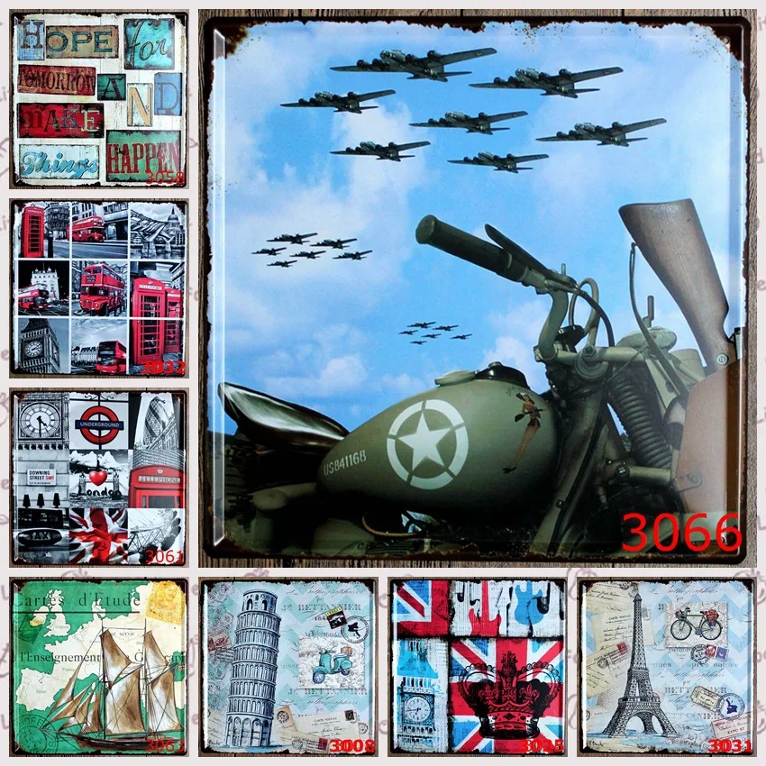 Италия Рим вид на город квадратная жестяная вывеска металлическая пластина