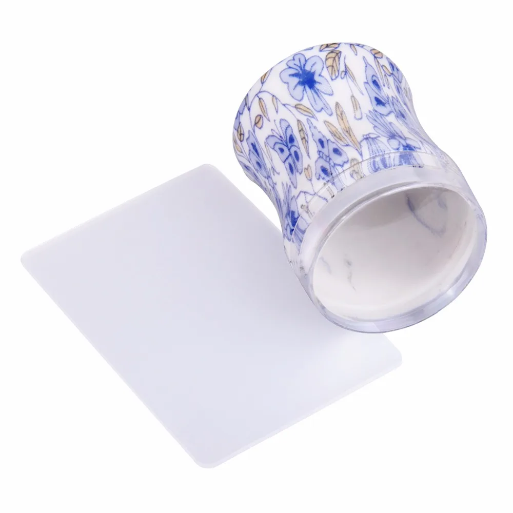 Biutee большой Размеры чистый прозрачные силиконовые нейл арта штамп Ракель с Кепки