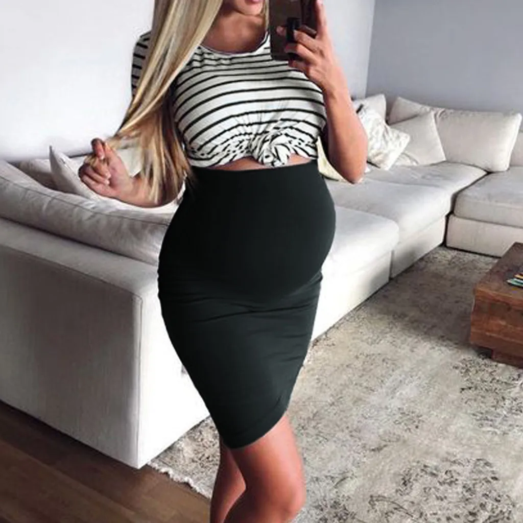 Women's Maternity Pregnanty Summer Dress O-Neck Short Sleeve Stripe Split for Pregnant Women Dresses 2019 | Мать и ребенок