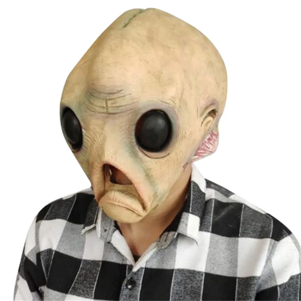 Реалистичная маска для инопланетян НЛО Хэллоуин страшное украшение жуткая