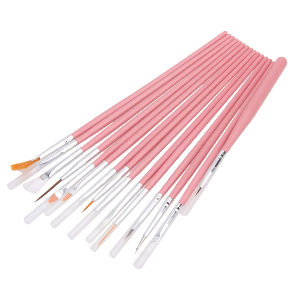 15 шт. Дизайн ногтей Аксессуары Кисточки комплект Инструменты Профессиональный Pen