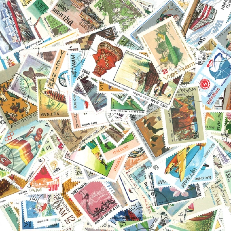 

50 шт., вьетнамские почтовые штампы для коллекционирования