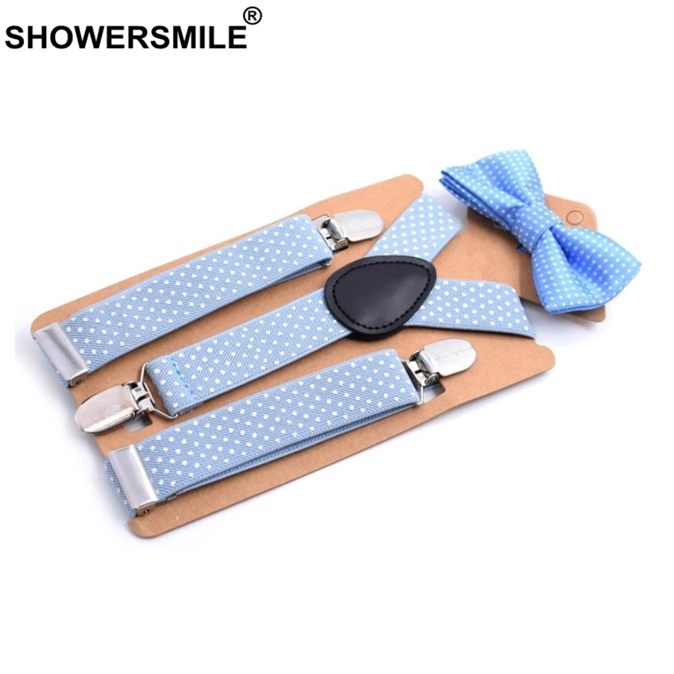 lingtblue04 SHOWERSMILE/Детские подтяжки и галстуки-бабочки; фиолетовые брюки унисекс; подтяжки для мальчиков и девочек; свадебные модные подтяжки для детей - Color: lingtblue04