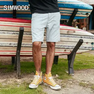 Мужские шорты-карго SIMWOOD, повседневные высококачественные джинсы в Вертикальную Полоску из 100% хлопка, 190005