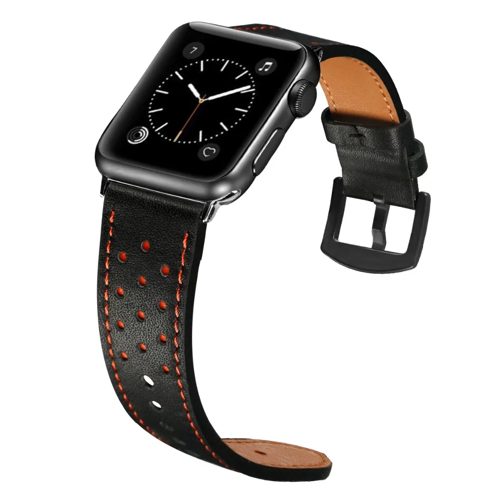 Vizcannoe кожаный ремешок для Apple Watch группа Винтаж лошадь часы полосы 42 мм|Ремешки