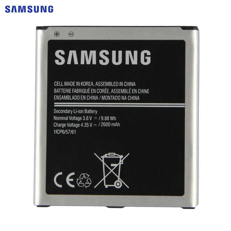 Оригинальная батарея samsung EB-BG530BBC EB-BG530CBE EB-BG531BBE для samsung Galaxy G530 G530F G530FZ G530Y J J3 J320F 2600 мА-ч