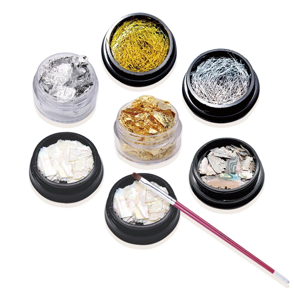 Kits14 MIZHSE 18 мл; Гель-лак для ногтей набор лака хлопья фольги блестки Маникюр вымачивать праймер основа Топ Укрепляющий гель для украшения ногтей - Цвет: Kits14