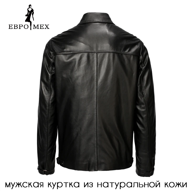 Горячая весна кожаная куртка мужчины Натуральная Кожа Мандарин Воротник Овчины