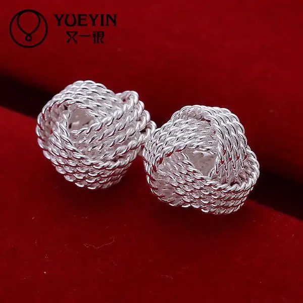 New coming delicate twist tennis ball silver earring for women wedding jewelry earrings lady girl gift top quality | Украшения и