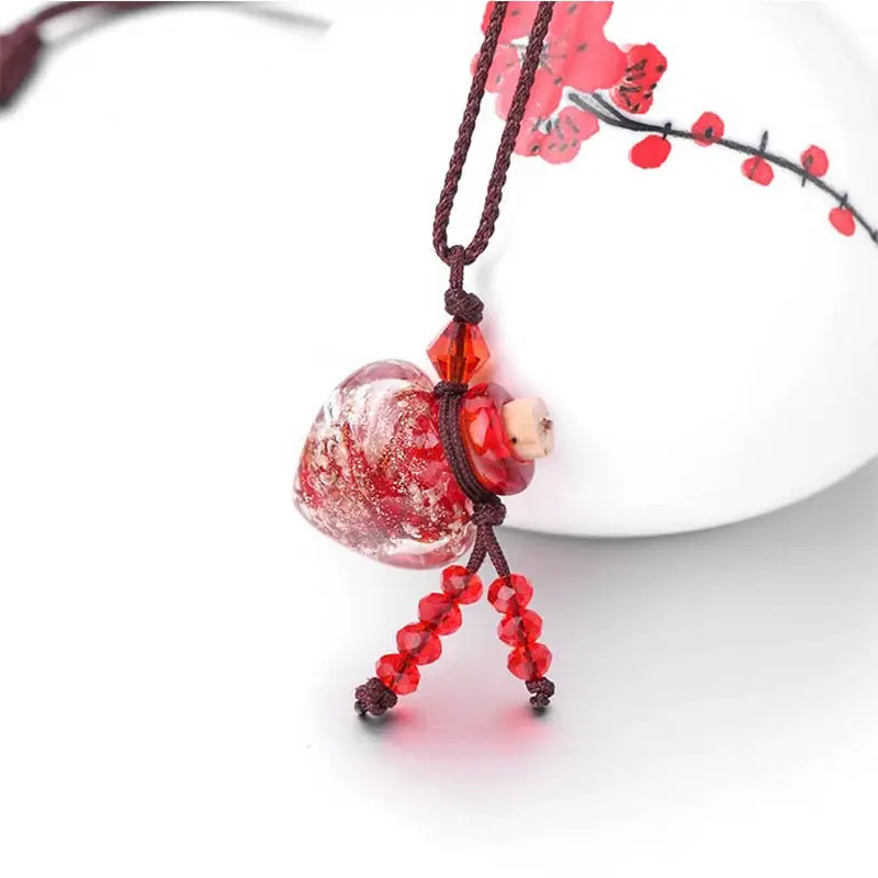 Soul Pendant Necklace mini urn heart pet cremation urns memorials urna cinerary Lampwork Glass Bottle For Dogs cats bird | Дом и сад