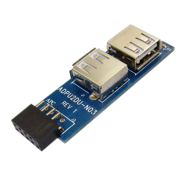 5 шт./лот 9-контактный разъем USB 2 0 мама к двойному адаптеру порта USB2.0 | Компьютеры и