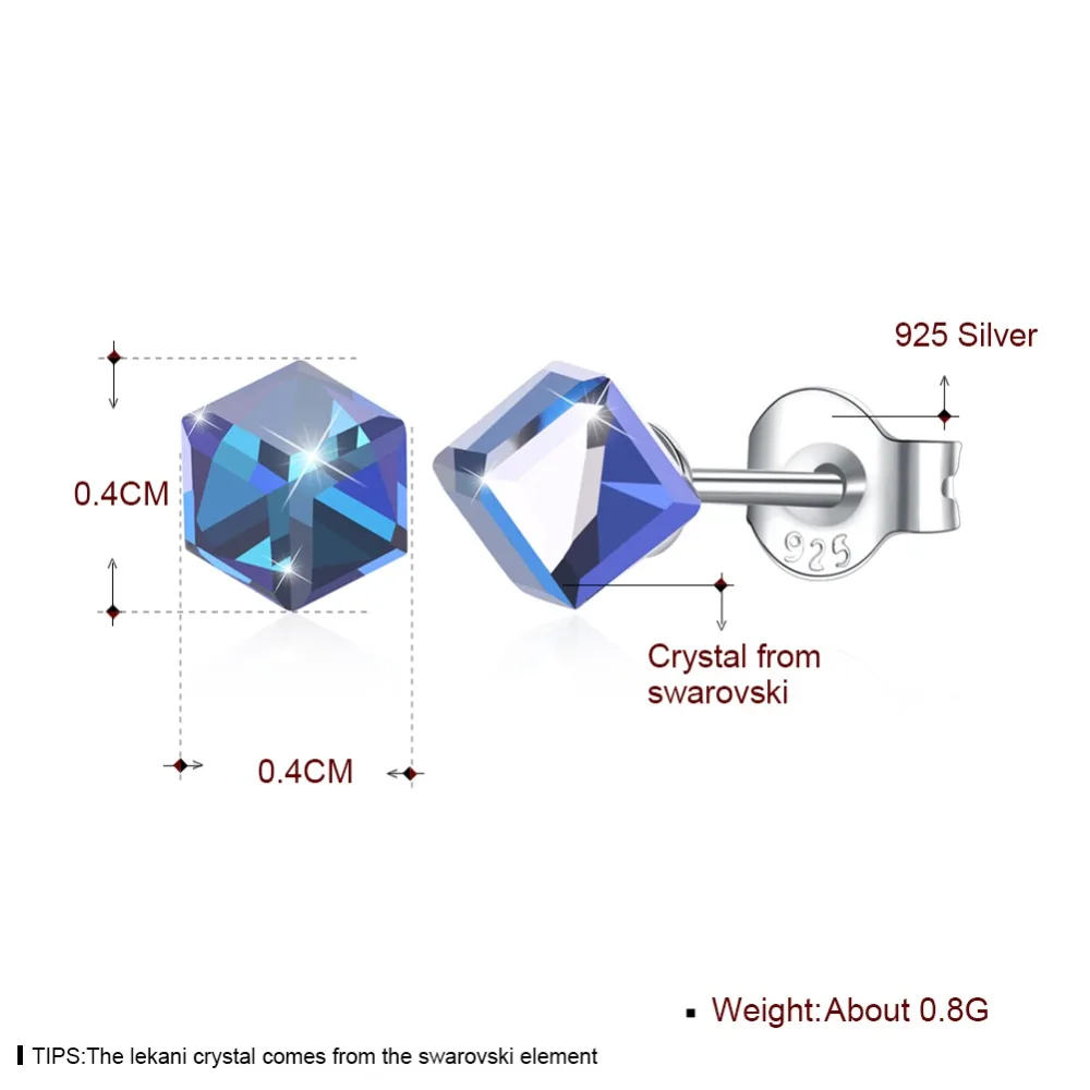 Серьги гвоздики женские из серебра 925 пробы с кристаллами Swarovski|Серьги-гвоздики| |