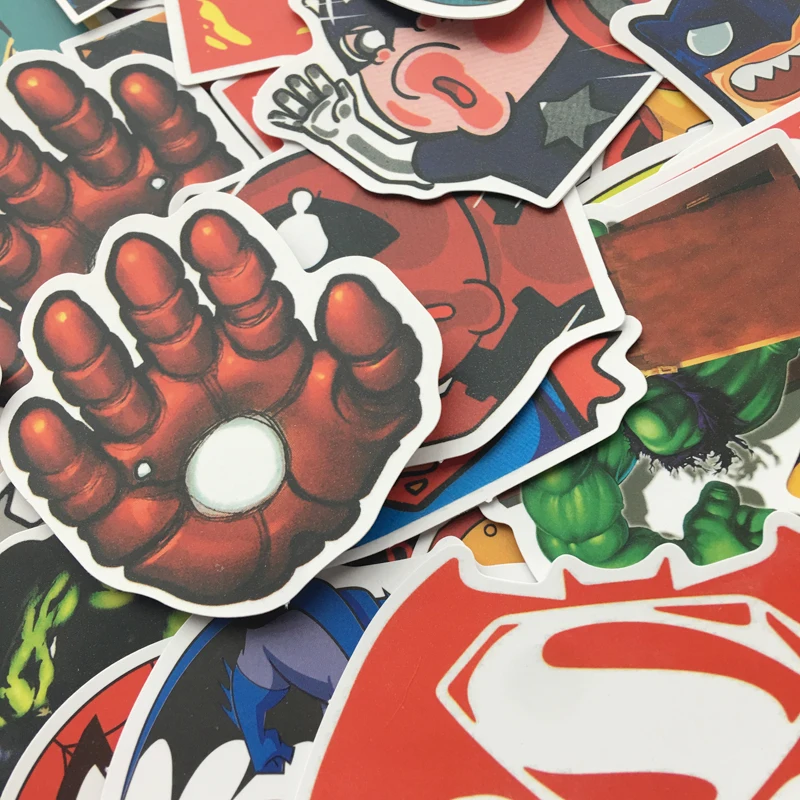 50 шт. милые водонепроницаемые супер наклейки герои для MARVEL DC наклейка в стиле граффити для скейтборда багажа ноутбука блокнот "Гитара" автомобиль