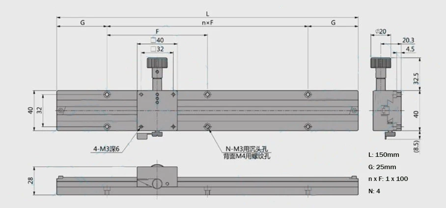X Axis Long-range ласточкин хвост Обрезка слайд ласточкин хвост скользящий стол скользящая сценическая платформа ручного перемещения