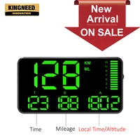 kingneedc90 gps speedometer hud display car with overspeed alarm driving time digital car clock odometer local altitude with ce