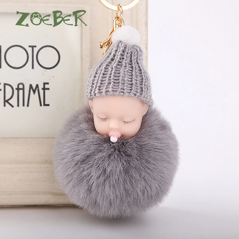 Брелок для ключей ZOEBER в виде спящей куклы брелок детской брелоки с помпоном|key