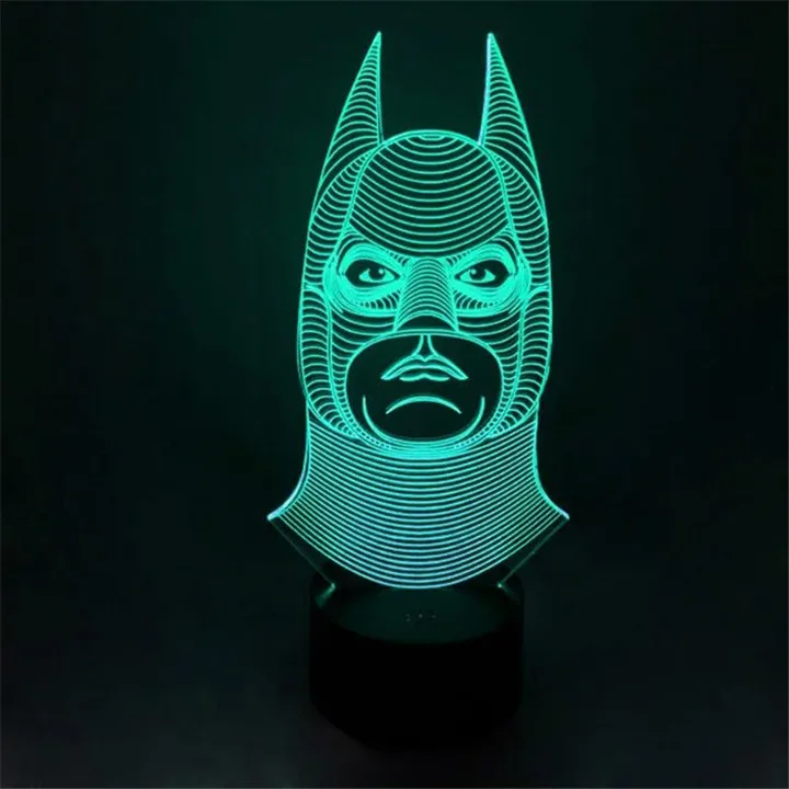 Новинка Бэтмен Джокер улыбка двойное лицо 3D иллюзия лампа светодиодный ночник USB