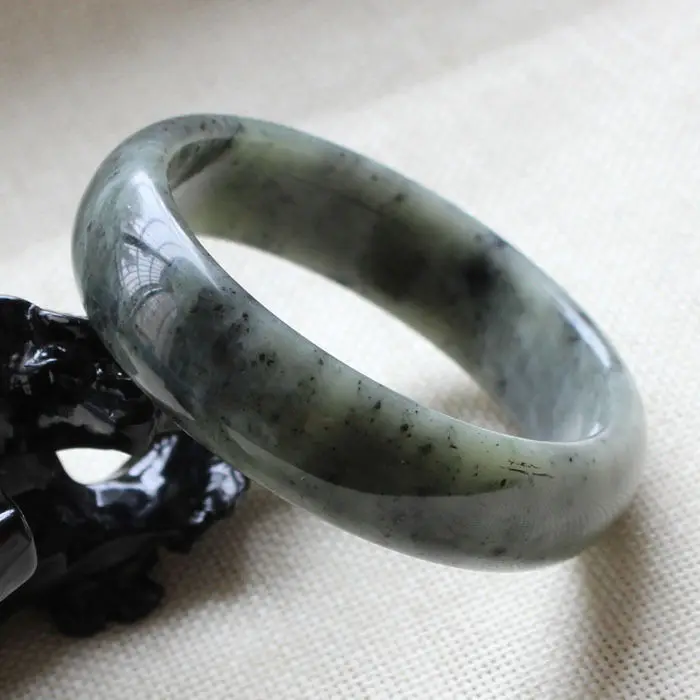 59mm Chinese Genuine Natural Green Nephrite Jade Gems Bangle Bracelet A-3760 | Украшения и аксессуары