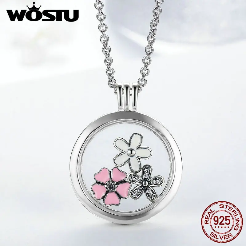 WOSTU Новое подлинное 925 пробы Серебряное поэтическое цветение Petites Charm Fit
