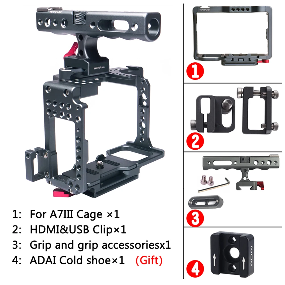 WARAXE A7R2 A72 A7MII реечная оснастка корзины буровые установки из sony A7RII/A7II Камера с