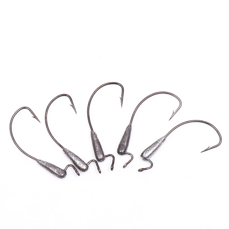 5 шт./лот рыболовный кренк Мягкая приманка свинцовый крючок червь личинка